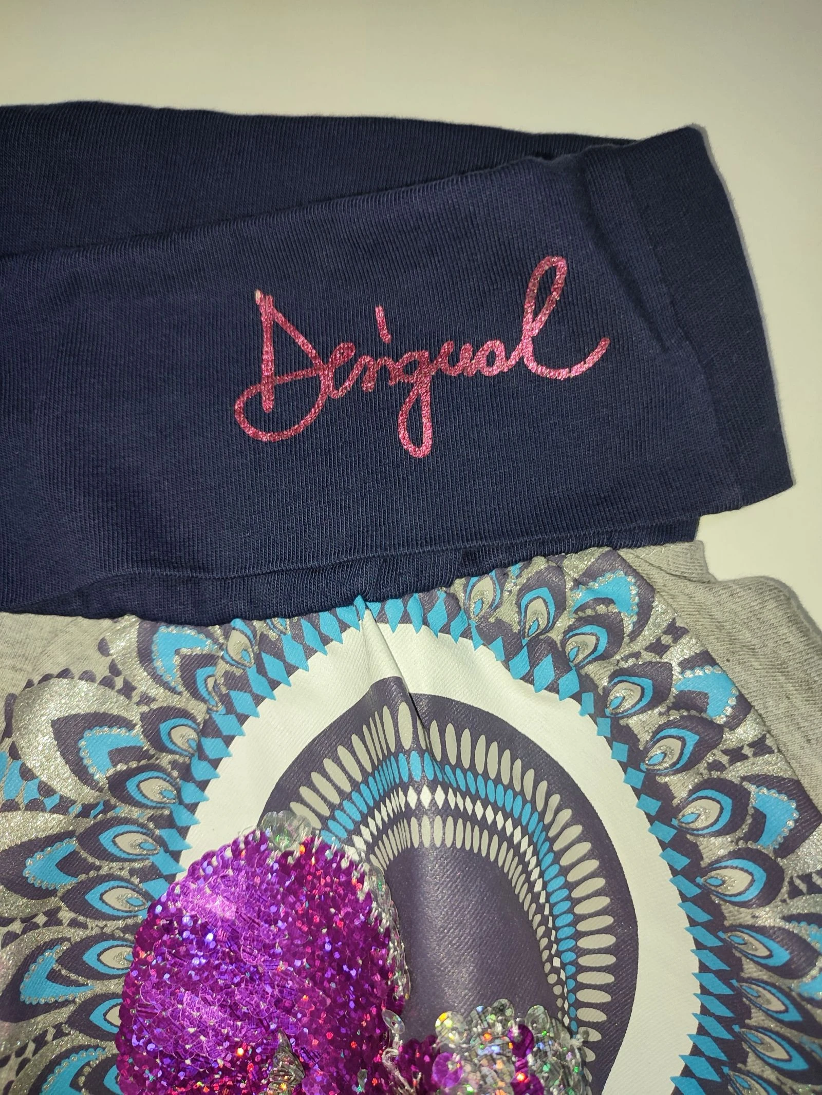 Grijze rok met pailletten Desigual voor meisjes - Maat 9/10 jaar (134-140 cm) – photo 2